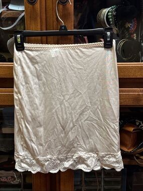 Olga Ivory Lace-Trim Slip Skirt